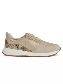 Кроссовки на шнуровке Geox, цвет gold/beige