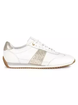 Кроссовки на шнуровке Geox Leder-Sneakers Calithe, цвет Wei/Gold