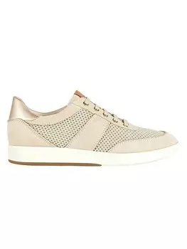 Кроссовки на шнуровке Geox Leder-Sneakers Meleda, бежевый