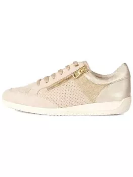 Кроссовки на шнуровке Geox Leder-Sneakers Myria, цвет Beige/Gold