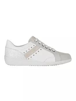 Кроссовки на шнуровке Geox Leder-Sneakers Myria, цвет Wei/Beige