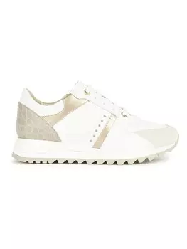 Кроссовки на шнуровке Geox Leder-Sneakers Tabelya, цвет Wei/Gold
