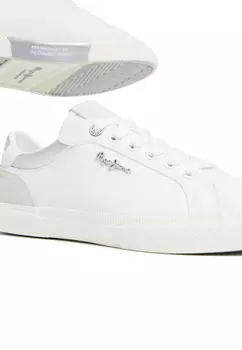 Кроссовки на шнуровке LACE-UPS KENTON COURT W Pepe Jeans, серебристого цвета