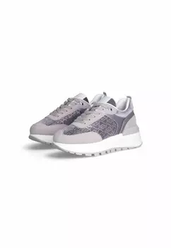 Кроссовки на шнуровке LIU JO PLATFORM SNEAKERS WITH MICRO SEQUINS LIU JO, сирень