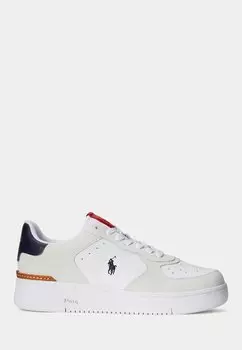 Кроссовки на шнуровке MASTERS COURT SUEDE LEATHER TRAINER Ralph Lauren, белый