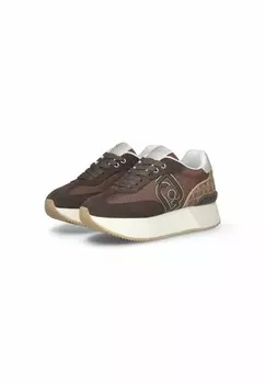 Кроссовки на шнуровке MONOGRAM LIU JO, коричневый