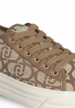 Кроссовки на шнуровке MONOGRAM LIU JO, серо-коричневый