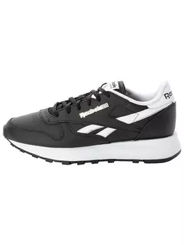 Кроссовки на шнуровке Reebok Leder-Sneakers Classic Leather, черный/белый
