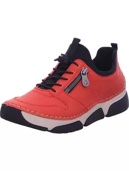 Кроссовки на шнуровке rieker, красный