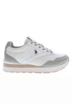 Кроссовки на шнуровке с контрастными деталями U.S. Polo Assn, белый