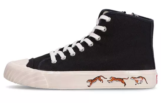 Кроссовки на шнуровке с тигровым принтом Kenzo