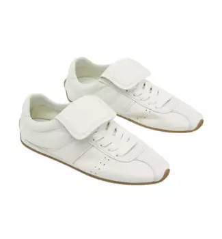 Кроссовки на шнуровке SOFT WITH FLAP DETAIL Massimo Dutti, белый