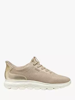 Кроссовки на шнуровке spherica plus Geox, цвет Light Taupe/Light Gold