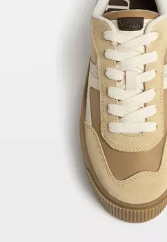 Кроссовки на шнуровке Stradivarius, бежевый