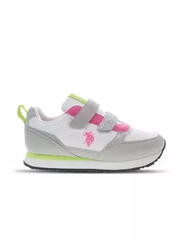 Кроссовки на шнуровке U.S. Polo Assn., цвет grau/wei/pink