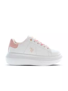 Кроссовки на шнуровке U.S. Polo Assn., цвет wei/rosa
