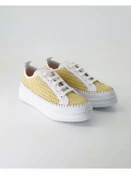 Кроссовки на шнуровке Unisa, бежевый