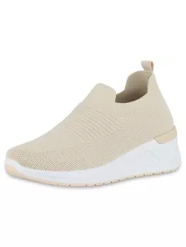 Кроссовки на шнуровке VAN HILL, бежевый