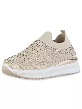 Кроссовки на шнуровке VAN HILL, бежевый