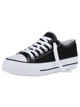 Кроссовки на шнуровке VAN HILL, черный