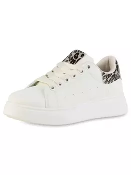 Кроссовки на шнуровке VAN HILL, цвет beige leo