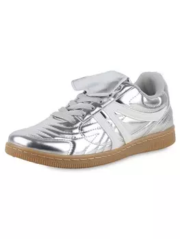 Кроссовки на шнуровке VAN HILL, цвет silver weiss