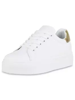 Кроссовки на шнуровке VAN HILL, цвет weiss gold metallic