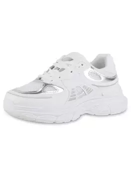 Кроссовки на шнуровке VAN HILL, цвет weiss silber metallic