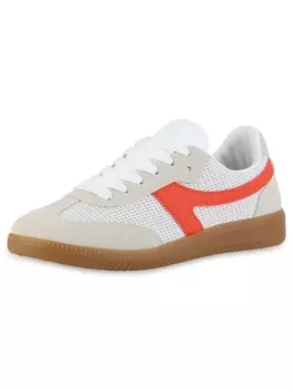 Кроссовки на шнуровке VAN HILL, цвет weiss orange