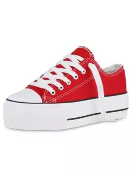 Кроссовки на шнуровке VAN HILL, красный