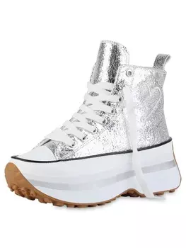 Кроссовки на шнуровке VAN HILL, серебряный