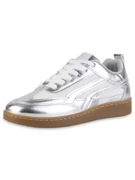 Кроссовки на шнуровке VAN HILL, серебряный