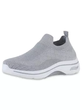 Кроссовки на шнуровке VAN HILL, серый