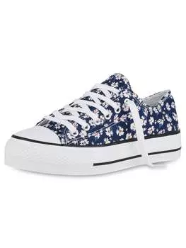 Кроссовки на шнуровке VAN HILL, темно-синий