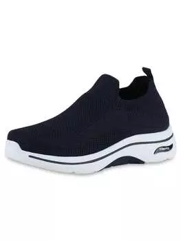 Кроссовки на шнуровке VAN HILL, темно-синий