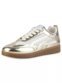 Кроссовки на шнуровке VAN HILL, золотой