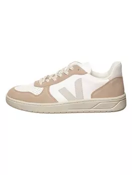 Кроссовки на шнуровке Veja Leder-Sneakers V 10, цвет Wei/Beige