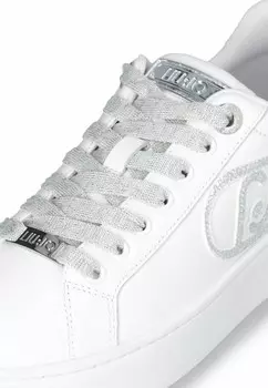 Кроссовки на шнуровке WITH BEJEWELLED LOGO LIU JO, белый