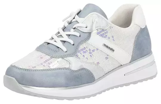 Кроссовки на танкетке Remonte, с модной контрастной отделкой, повседневная обувь, полуботинки, туфли на шнуровке, голубой