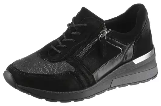Кроссовки на танкетке Waldlufer "H-CLARA-SOFT", с удобными ортопедическими элементами, ширина H, черный