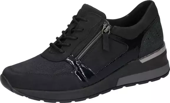 Кроссовки на танкетке Waldlufer "H-CLARA-Soft", повседневная обувь, полуботинки, туфли на шнуровке комфортной ширины H (= очень широкие), синий