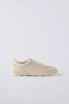 Кроссовки на тонкой подошве ZARA, экрю белый