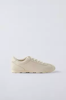 Кроссовки на тонкой подошве ZARA, экрю белый