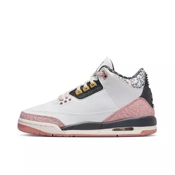 Кроссовки начальная школа AIR JORDAN 3 RETRO STARDUST GS Jordan, цвет Weiss/Pink/Schwarz