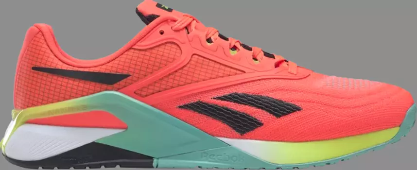 Кроссовки nano x2 'orange flare acid yellow' Reebok, апельсин