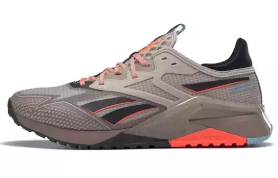 Кроссовки Nano X2 для мужчин с низким верхом коричневого/оранжевого цвета Reebok