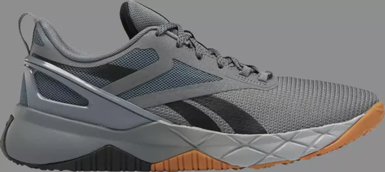 Кроссовки nanoflex parafit tr 'grey black gum' Reebok, серый