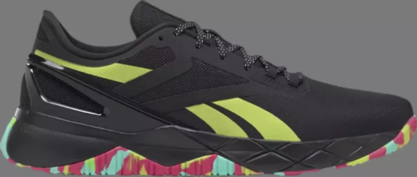 Кроссовки nanoflex tr 'black lime camo' Reebok, черный