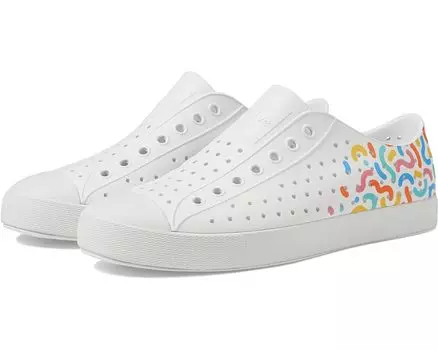 Кроссовки Native Shoes Jefferson Sugarlite Block, цвет Shell White/Shell White/Dazzle Resting Squiggle Block