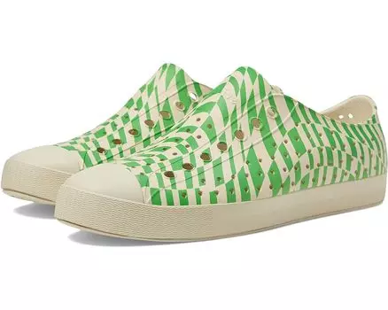Кроссовки Native Shoes Jefferson Sugarlite Print, цвет Bone White/Bone White/Grasshopper Mini Checkers